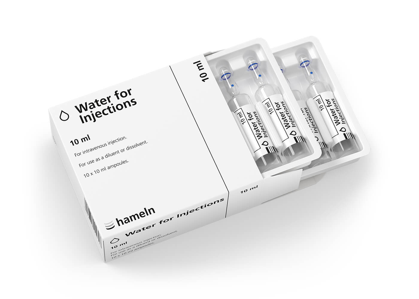 Picture of Water for injections 10ml x 10 (10ml x 10amps)
