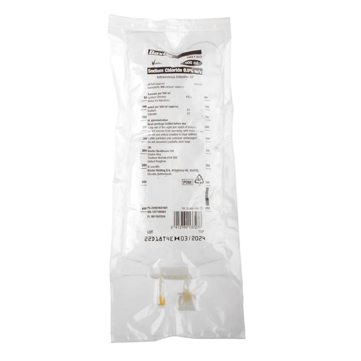 Picture of Saline Bags Sodium Chloride (500ml) (500ml)