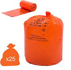 Picture of CLINICAL WASTE SACK HEAVY DUTY ORANGE ROLL  (25)
