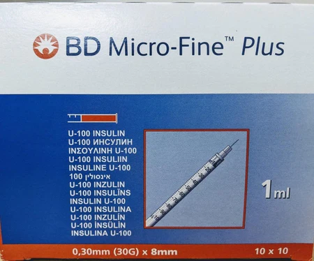 Picture of 1ML INSULIN 30G/8MM (100)