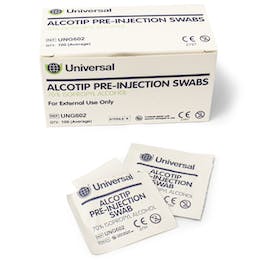 Picture of ALCOTIP Pre-Injection Swabs (70% Usotprophyl Alcohol) (100)