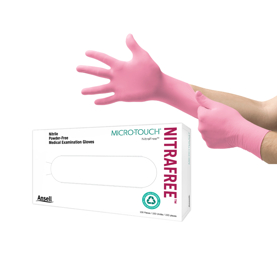 Picture of Nitrile Powder free gloves Nitra free small Pink (100 pack)