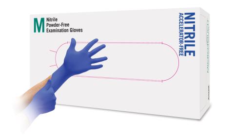 Picture of Nitrile Powder free gloves Nitra Accelerator free small Blue (100 pack)